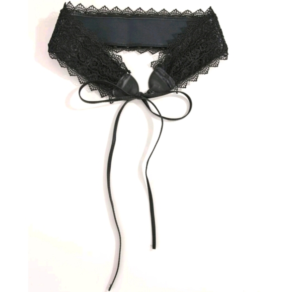 Corset Black Lace faux leather Obi Wide Waist Wrap belt - Picture 3 of 12